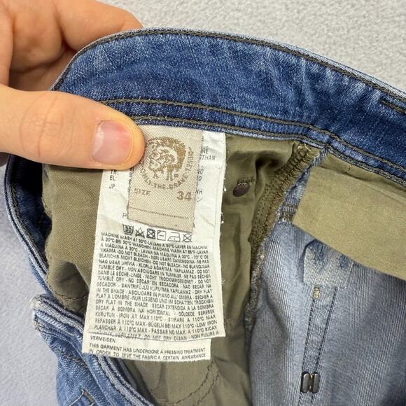 Diesel jeans mens 34x32 Fits 36x33 Blue Safado Regular Slim Straight Vintage y2k - Picture 13 of 15